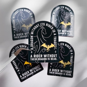 Fourth Wing Iron Flame Holographic Waterproof Sticker - "Should I get the Wingleader" - Xaden Riorson Violet Sorrengail Tairn Sgaeyl Andarna