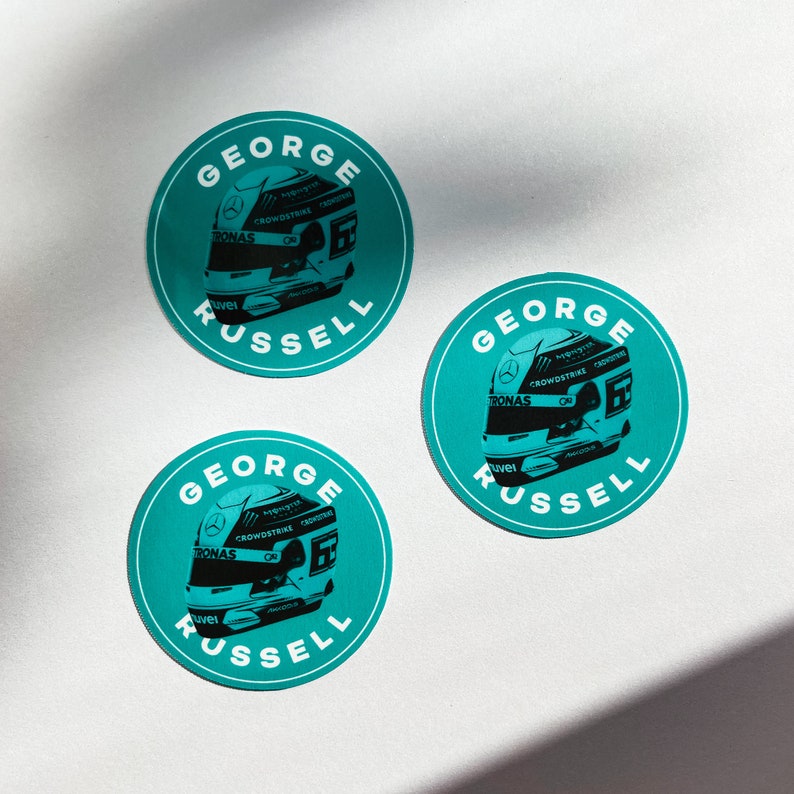 Formula 1 F1 George Russell Driver Helmet Waterproof Sticker - Decal ...