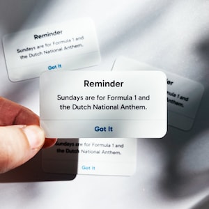 Formel 1 F1 Reminder Wasserdichter Aufkleber - "Sonntags sind für die Formel 1 und die niederländische Nationalhymne" - Aufkleber für Flaschen, Tassen, Laptop