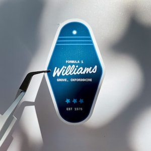Formel 1 motel Schlüsselanhänger wasserfester Aufkleber - F1 Williams lobo und Debut Datum - Vinyl Aufkleber für Wasserflasche, Tassen, Laptop, Notebook