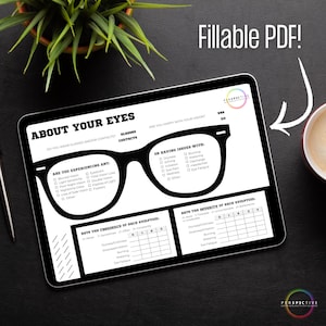 Fillable PDF Version of Condensed Modern Intake Form for Optometrists