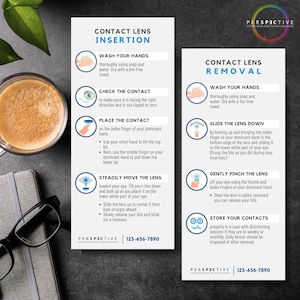 Contact Lens Insertion and Removal Rack Cards