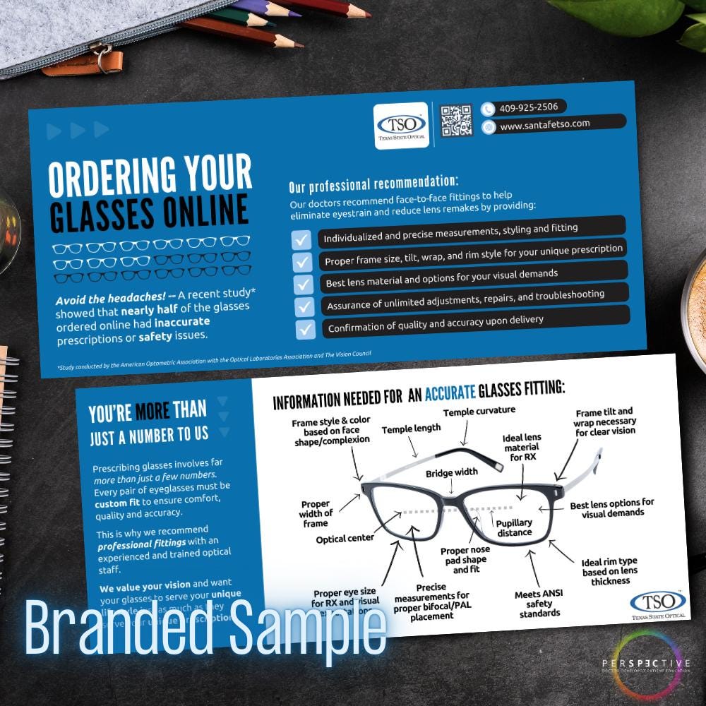 Online Glasses Ordering FAQ Card - Etsy