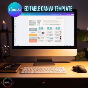 Editable Canva Template - Contact Lens Options for Presbyopes Handout