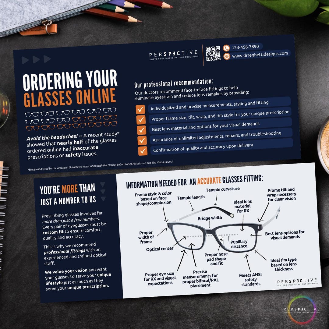 Online Glasses Ordering FAQ Card - Etsy