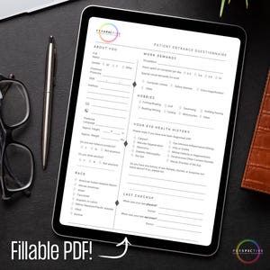 Fillable PDF Version of Modern Patient Health Questionnaire for Optometrists