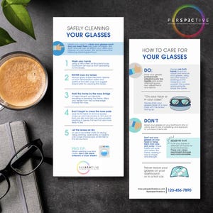 Glasses Care Card for Optometrists/Opticians