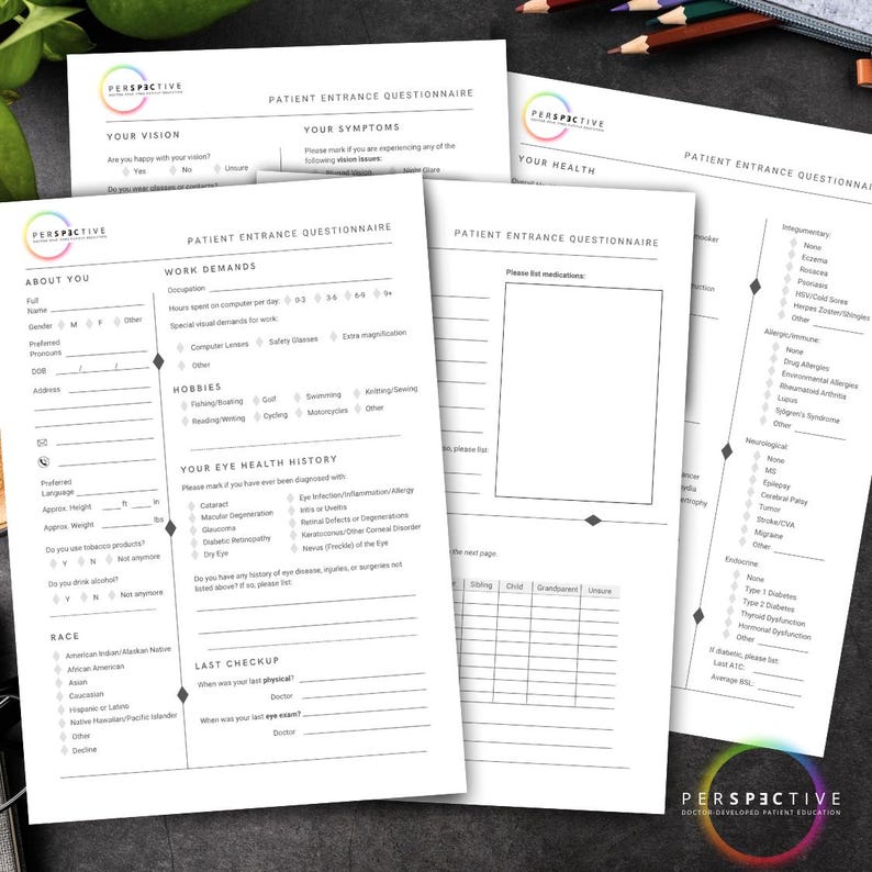 Modern Patient Health Questionnaire for Optometrists - Etsy