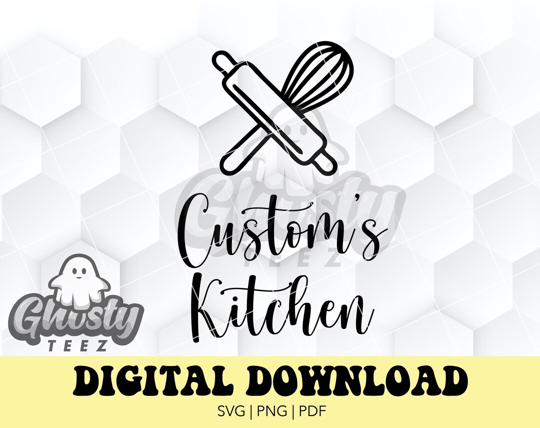 Custom Baking Svg, Custom Name Svg, Baking Apron, Custom Name Kitchen ...