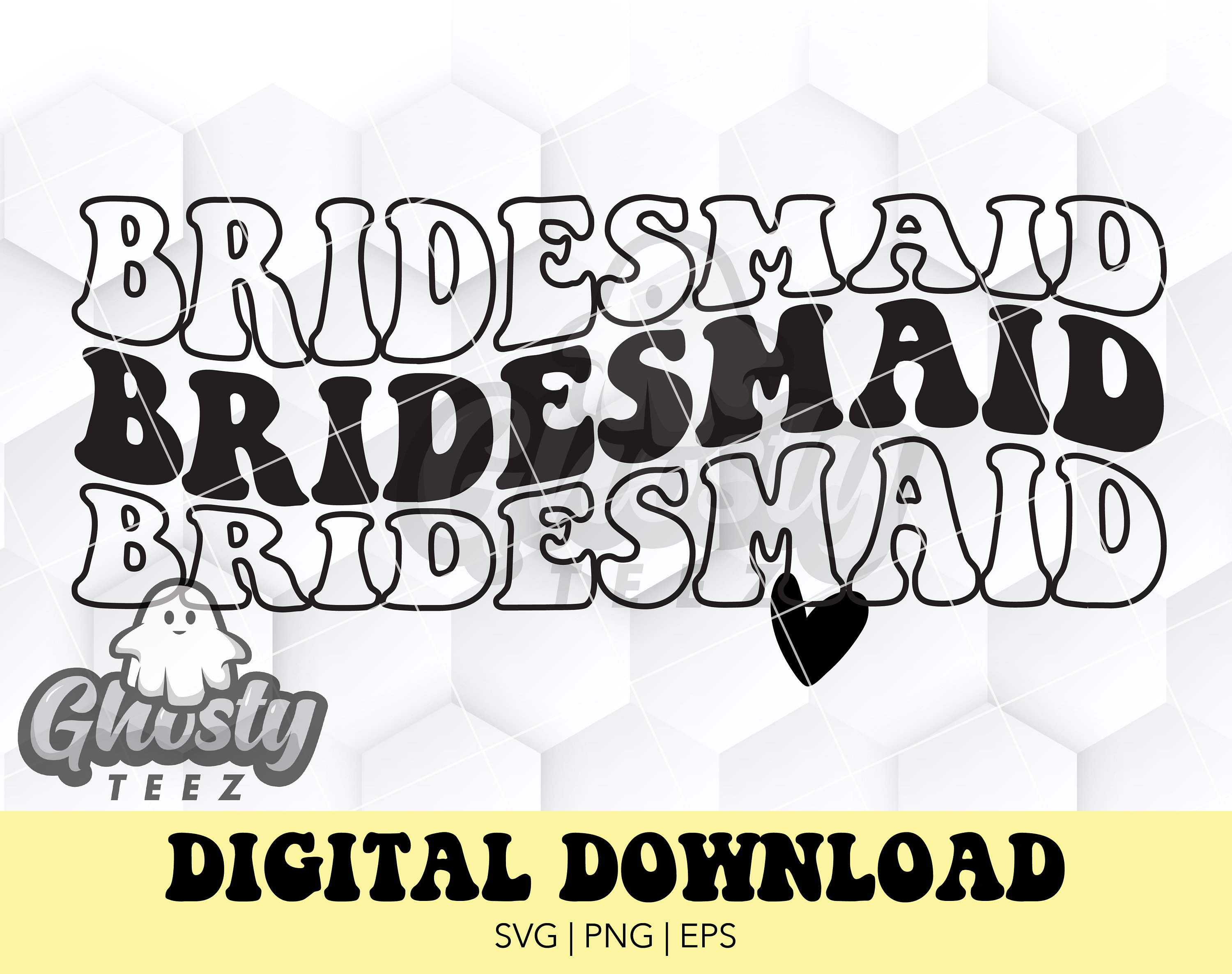 Bridesmaid SVG, PNG, Wedding Svg, Bridal Party Svg Png, Retro Boho