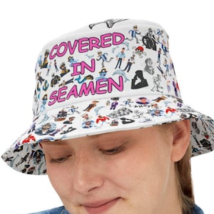 Funny Dirty Hats for Women Bride, Bachelorette Party Hat, Gag Gift for Women, Prank Joke Gift for Friends, Girls Trip, Covered In Seamen