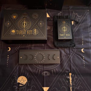 Golden Rider Waite Tarot Box Set Deck - Tarot Cards for Beginners New Age Spirituality Metaphysics Books Occult Alchemy Hermetic Astrology