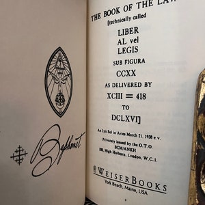 The Book of The Law, by Aleister Crowley Occult Facsimile, Black Magic, Enochian Magic, Thelema, Gnosticism, OTO, Golden Dawn, HandCrafted image 2