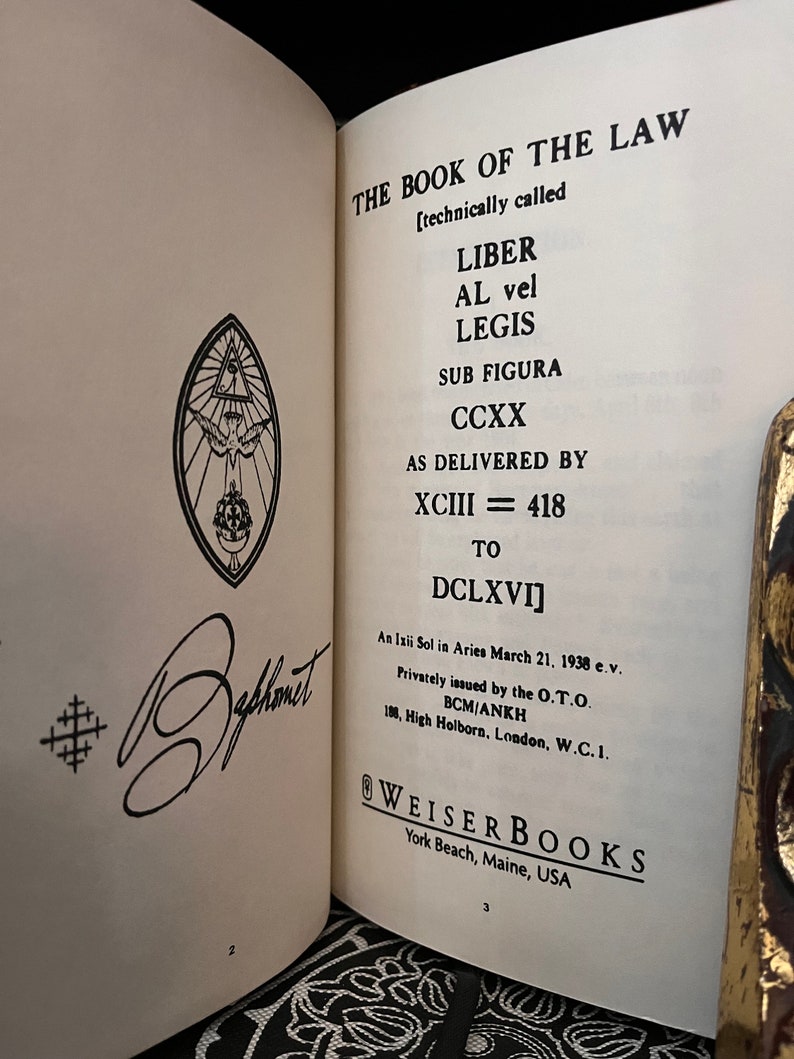 The Book of The Law, by Aleister Crowley Occult Facsimile, Black Magic, Enochian Magic, Thelema, Gnosticism, OTO, Golden Dawn, HandCrafted image 2