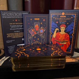 Baraja de Tarot Starlight con guía para principiantes, adivinación, espiritualidad, nueva era, metafísica, ocultismo, alquimia, astrología hermética, AMORC