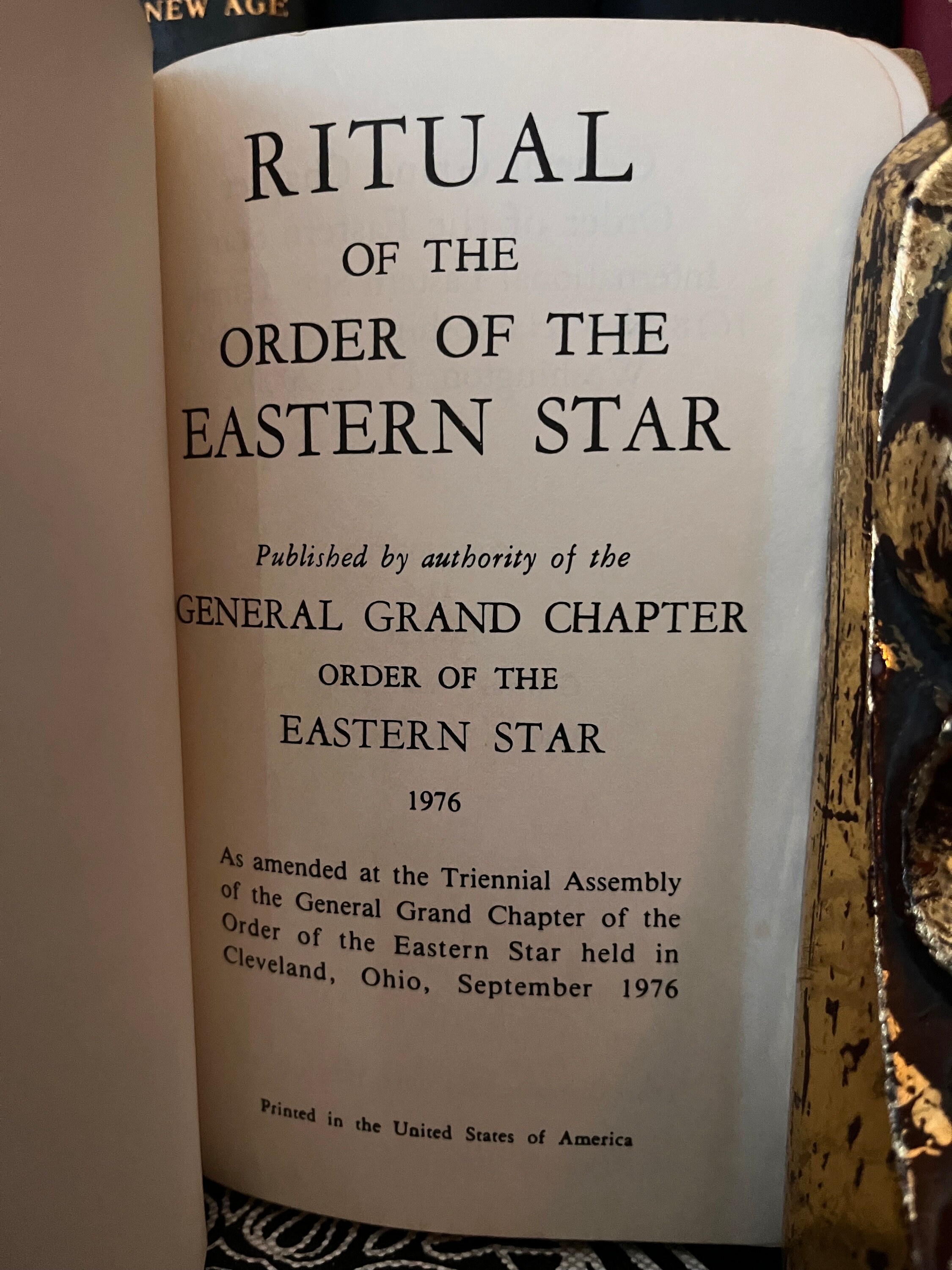 Oes Ritual First Edition Archive Ritual of the Order of He Eastern Star 1976 OES, Freemasonry, Secret ...