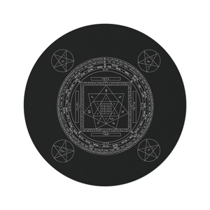 Enochian Magic Circle Rug - Magic Circle Round Carpet Hermetic ...