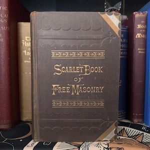 Scarlett Book of Freemasonry M W Redding 1880 - ILLUMINATI FREEMASONRY OCCULT Hermetic Brotherhood Druidism Secret Society Scottish Rite