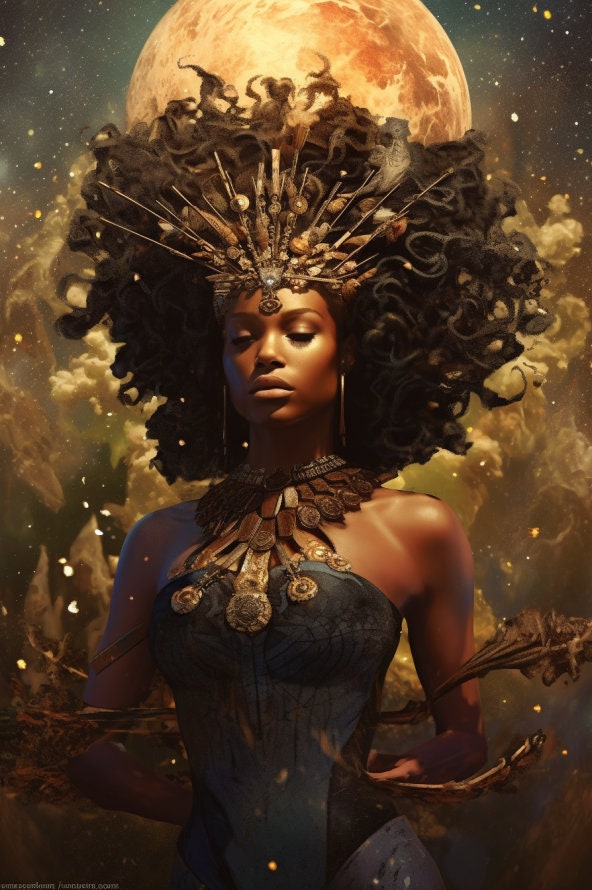 African Goddess Art Print Digital Art Prints Earth Etsy