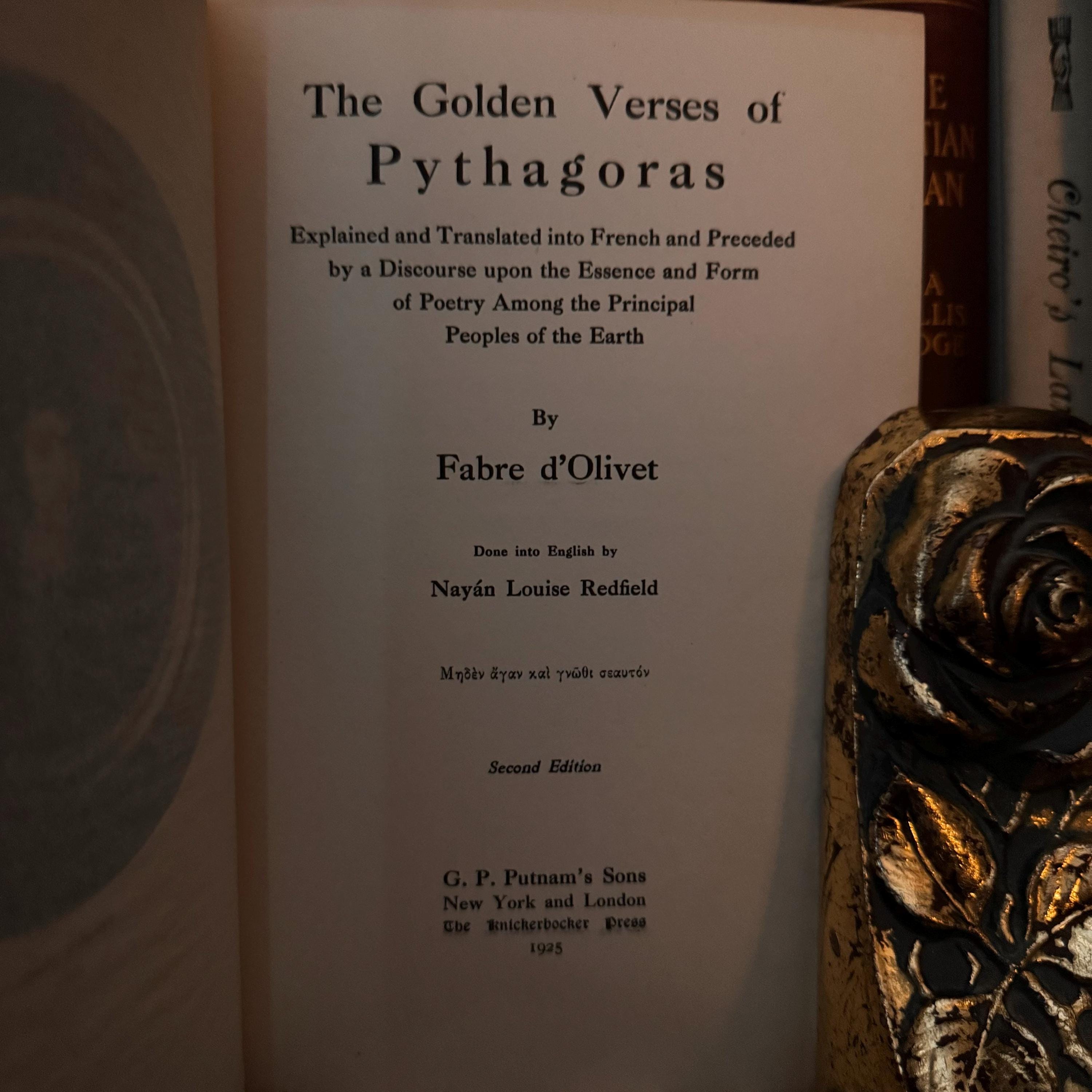 Atlatis Scriptures The Golden Verses of Pythagoras, by Fabre D' Olivet (1925) - Illuminati ...
