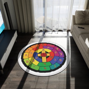 Golden Dawn Sigil Magic Rug - Occult Decor, Aleister Crowley, Thelema, Gnostic Decor, New Age, Esoteric Decor, Freemasonry, Masonic Artwork