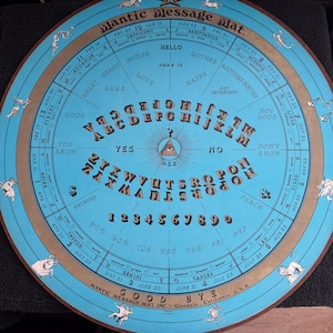 Mantic Message Mat Wooden Spirit Talking Board Divination Ouija Superstition Occult Seance New Age Metaphysics Witchcraft Vintage Spiritism
