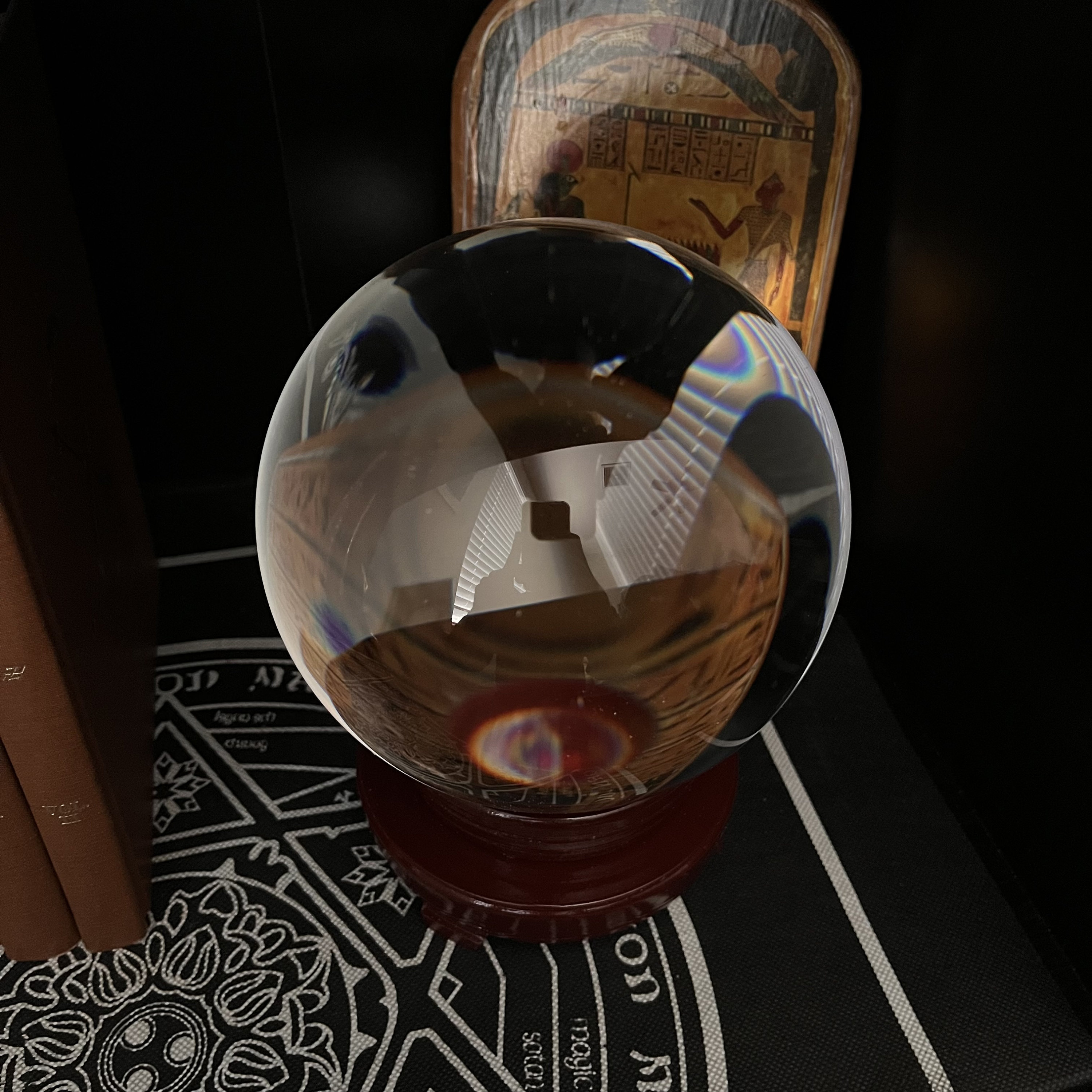 透明水晶玉 (150 mm) - 占い、黄金の夜明け、元素武器、地球魔法、魔術