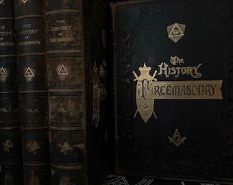 La historia de la masonería **Edición de cuero poco común** Vol. 1-4 - MASONERÍA ILLUMINATI OCULTA Hermandad Hermética Templo Druida Rosacruz