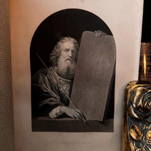 19e eeuw KJV BIJBELSET 3 delen nieuw en oud testament geïllustreerd zwart leergebonden bijbel cadeauset katholicisme Tempeliers vrijmetselarij