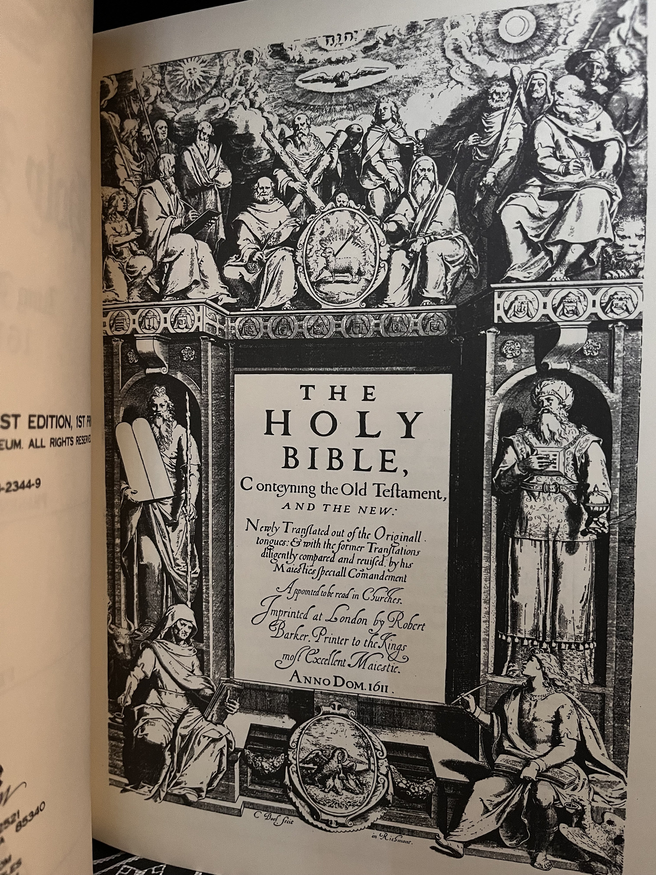 1611 Holy Bible Facsimile KJV Christianity, Apocrypha, First Edition