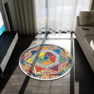 Golden Dawn Sigil Magic Rug - Occult Decor, Aleister Crowley, Thelema, Gnostic Decor, New Age, Esoteric Decor, Freemasonry, Masonic Artwork