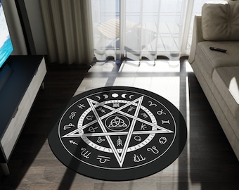 Celtic Pentagram Magic Circle Rug -  High Magick Circle Esoteric Art Occult Decor Archangel Sigils Alchemy Wiccan Decor Witchcraft