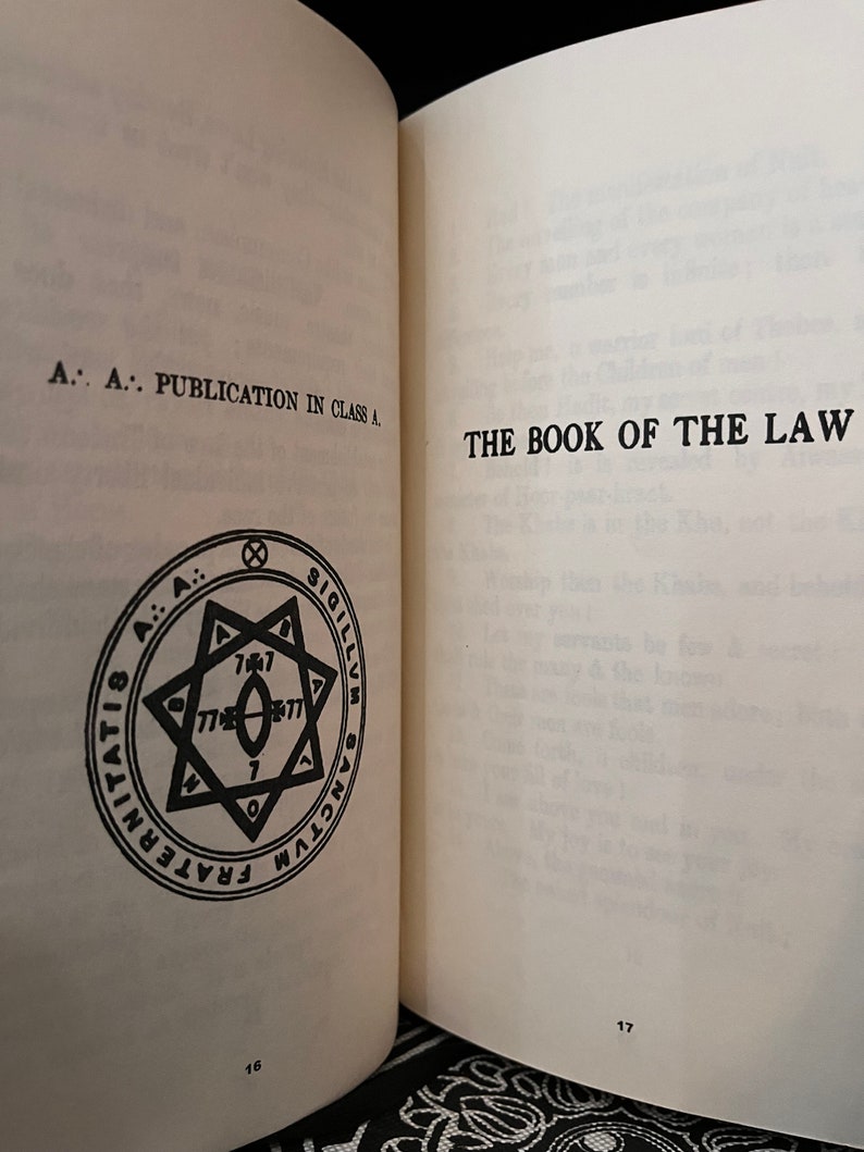 The Book of The Law, by Aleister Crowley Occult Facsimile, Black Magic, Enochian Magic, Thelema, Gnosticism, OTO, Golden Dawn, HandCrafted image 6