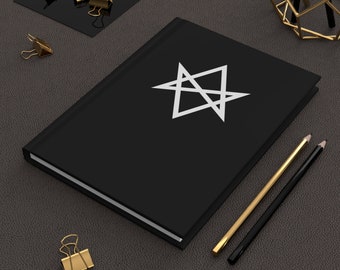 Unicursal Hexagram Hardcover Matte Journal - Thelema, Ritual Book, Golden Dawn Tools, High Magic Supplies, Crowley, Ordo Templi Orientis