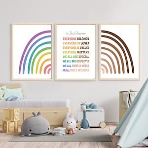 Inclusive Classroom Prints, School diversity posters, Diversity Wall Art Prints, Inclusive Posters, classroom art prints - POSTER PRINTS