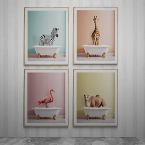 ForJoy Colorful Safari Animal Wall Art - Set Of 3 Kids' Nursery Decor Pictures (12x16 Inches) - View #9