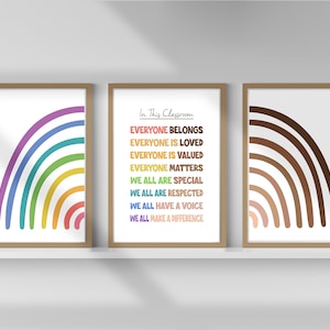 Classroom posters, Inclusivity and diversity posters for school, Back to school Diversity Wall Art Print set of 3 - INSTANT DIGITAL DOWNLOAD