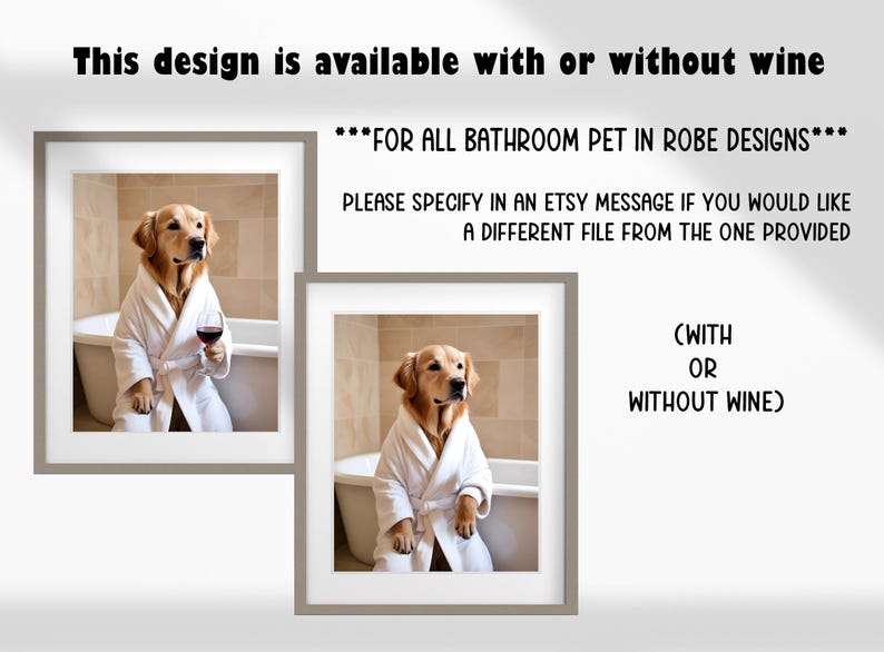 Golden retrieverkunst, hondenmuurdecoratie voor kinderbadkamer | Golden retrieverhond op toilet en in badkuipkunst | Badkamerbord: DIGITALE DOWNLOAD afbeelding 2