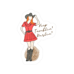 Keep Tumblin&#39; Darlin&#39; - Vinyl Sticker (Red Dress)