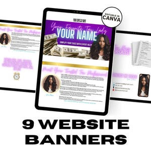 Tax Website Template: DIY Tax Season Banners (Canva Editable)