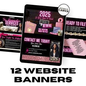 Tax Website Template: DIY Tax Preparation Banners (Canva Editable)