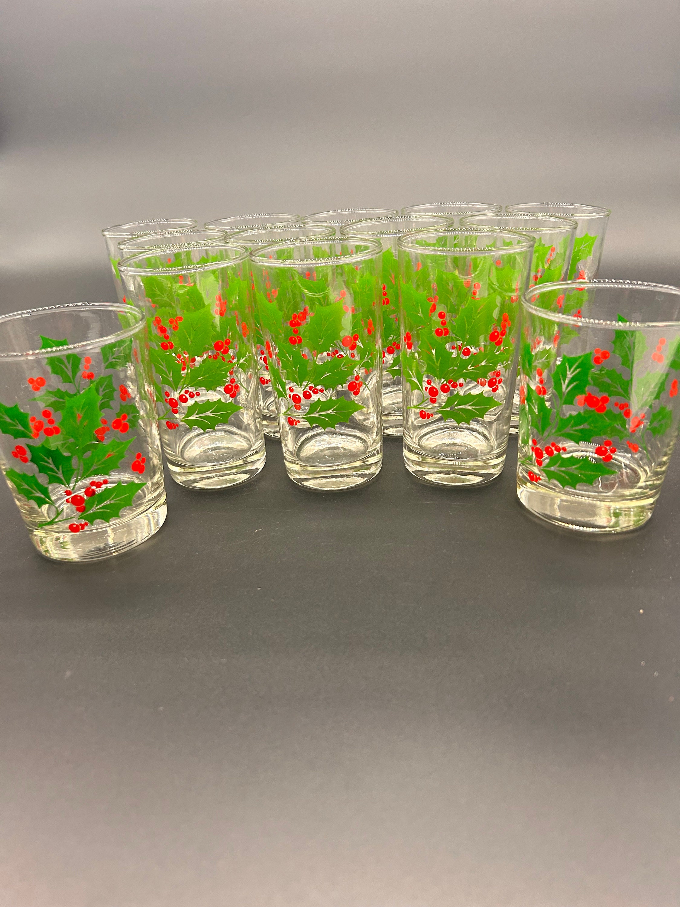 Vintage High Ball Holly Drinks Glasses, Set of 8 – Madcap Cottage