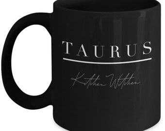 Taurus Coffee Mug - Taurus Gift - Black Mug - Psychic Reading