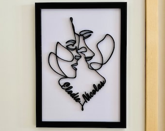Marco personalizado para parejas con nombres | Regalo de boda | Regalo de aniversario para parejas | Decoración de pared