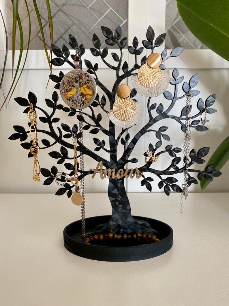 Porte Bijoux Arbre de Vie Personnalisation gratuite Arbre en Noir