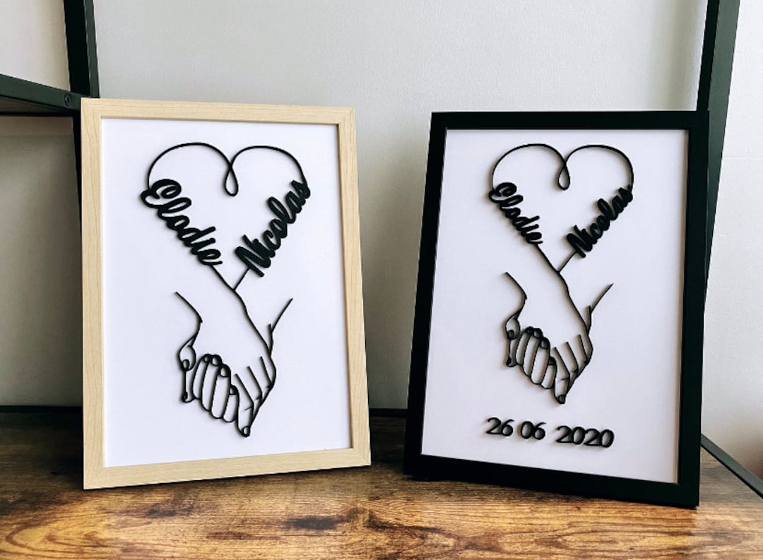 Cadre personnalisé Couple | Saint Valentin | Cadeau | Amour - Etsy France