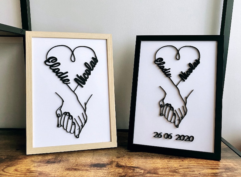 Cadre personnalisé Couple | Saint Valentin | Cadeau | Amour - Etsy France