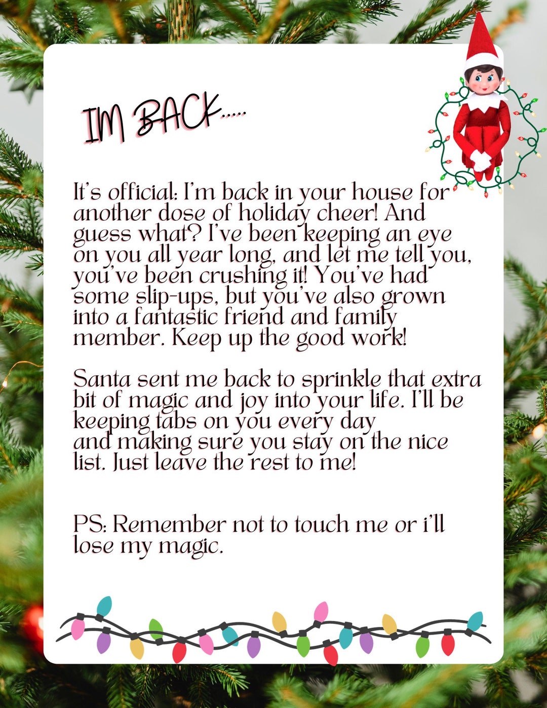 Elf On The Shelf I M Back Letter Etsy Il 1080xN.5603957039 71un