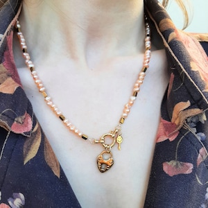 COLLANA DI PERLE ROSA | Qualità Perle d&#39;acqua dolce | Fatto a mano in Portogallo | Duero