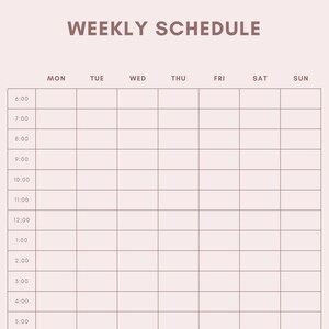 Weekly Schedule